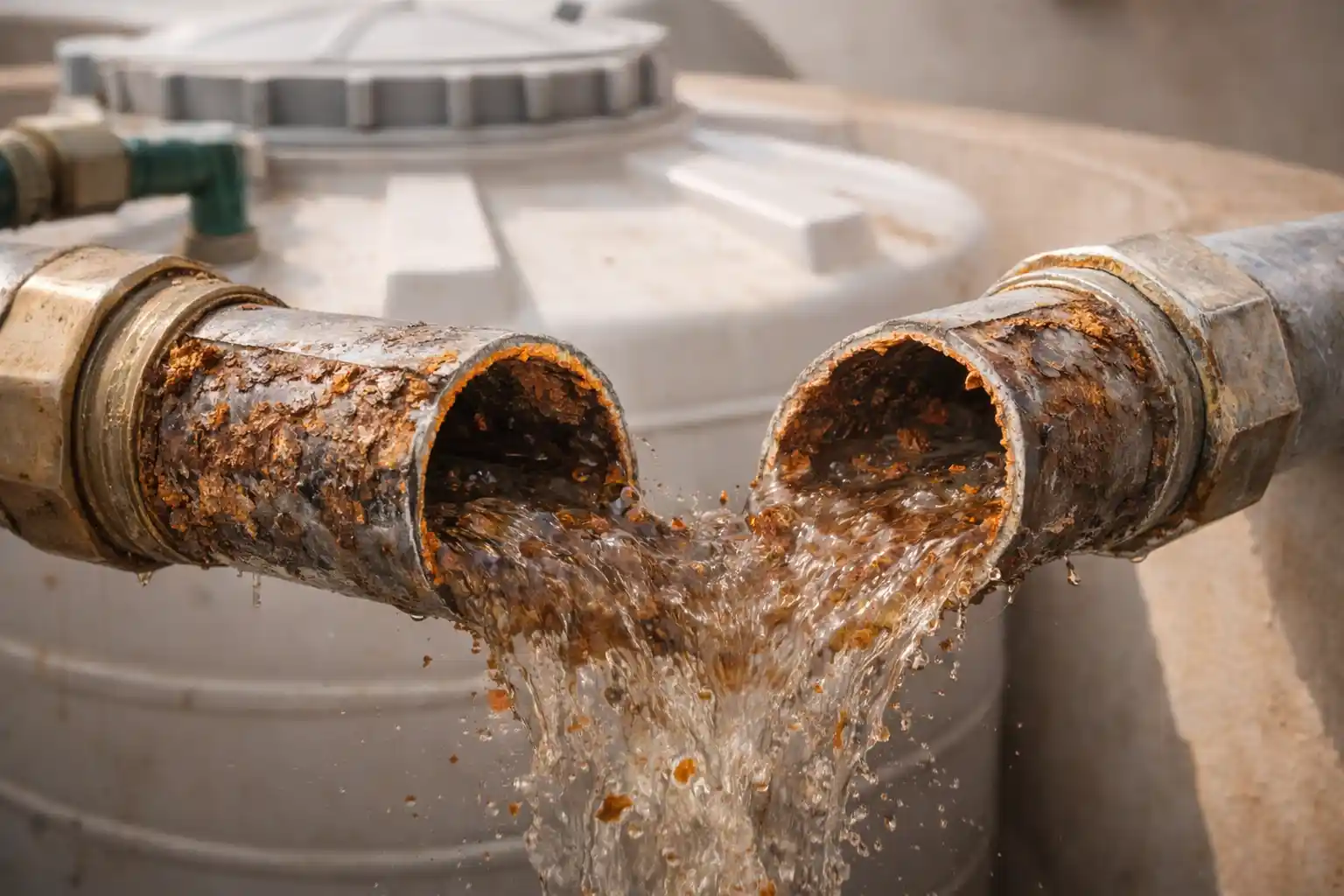 أسباب تغير لون المياه الخارجة من الخزان