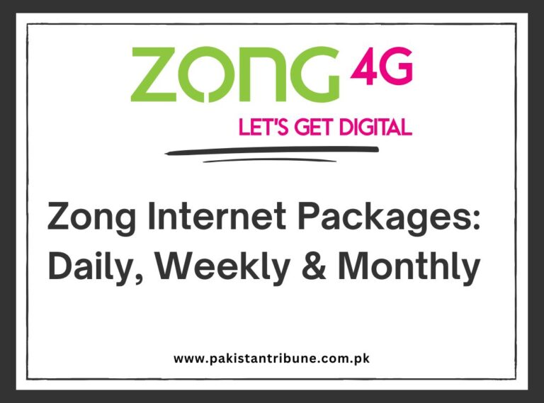 Zong Internet Packages Daily, Weekly & Monthly (1)