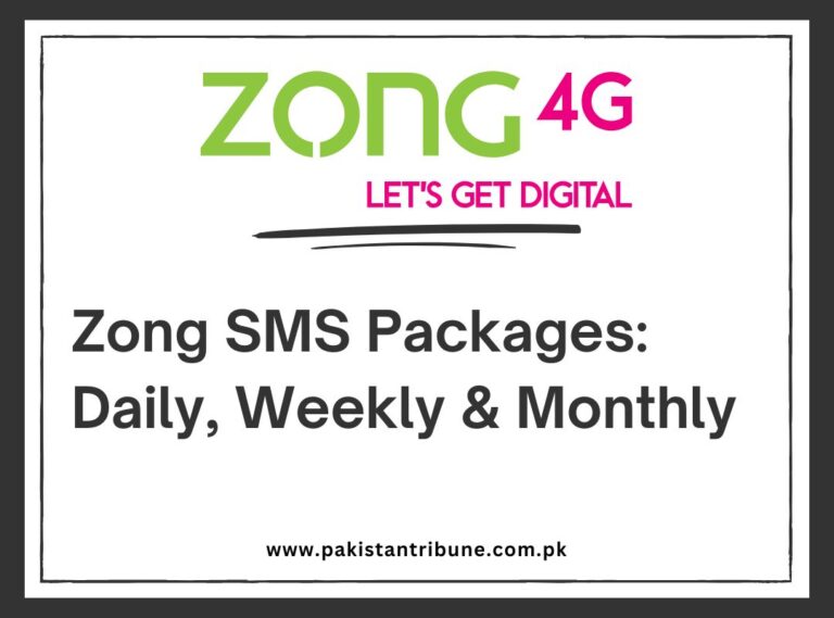 Zong SMS Packages Daily, Weekly & Monthly